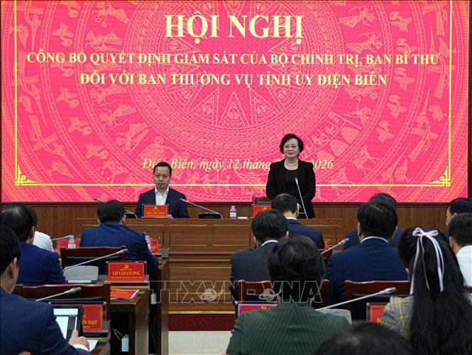 Công bố quyết định kiểm tra, giám sát của Bộ Chính trị, Ban Bí thư đối với Ban Thường vụ Tỉnh ủy Điện Biên